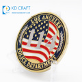 Kostenlose Probe benutzerdefinierte Metall-Zink-Legierung USA-Flaggen-Logo vergoldete Emaille-Armee-Münze mit Epoxy